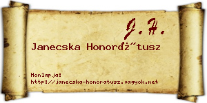 Janecska Honorátusz névjegykártya